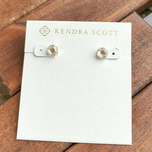 Kendra Scott Nola Stud Earrings. Gold Dichroic Glass